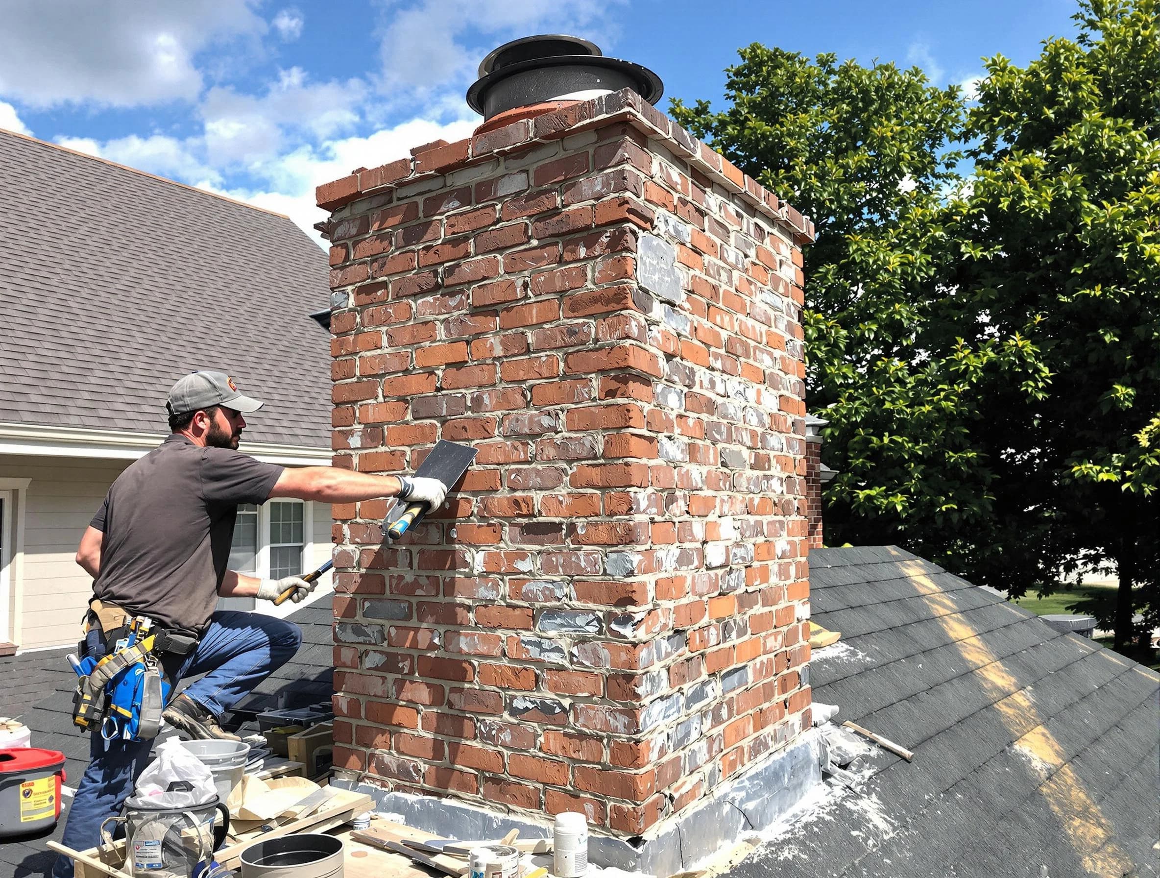 Completed chimney rebuild by West Orange Chimney Sweep in West Orange, NJ