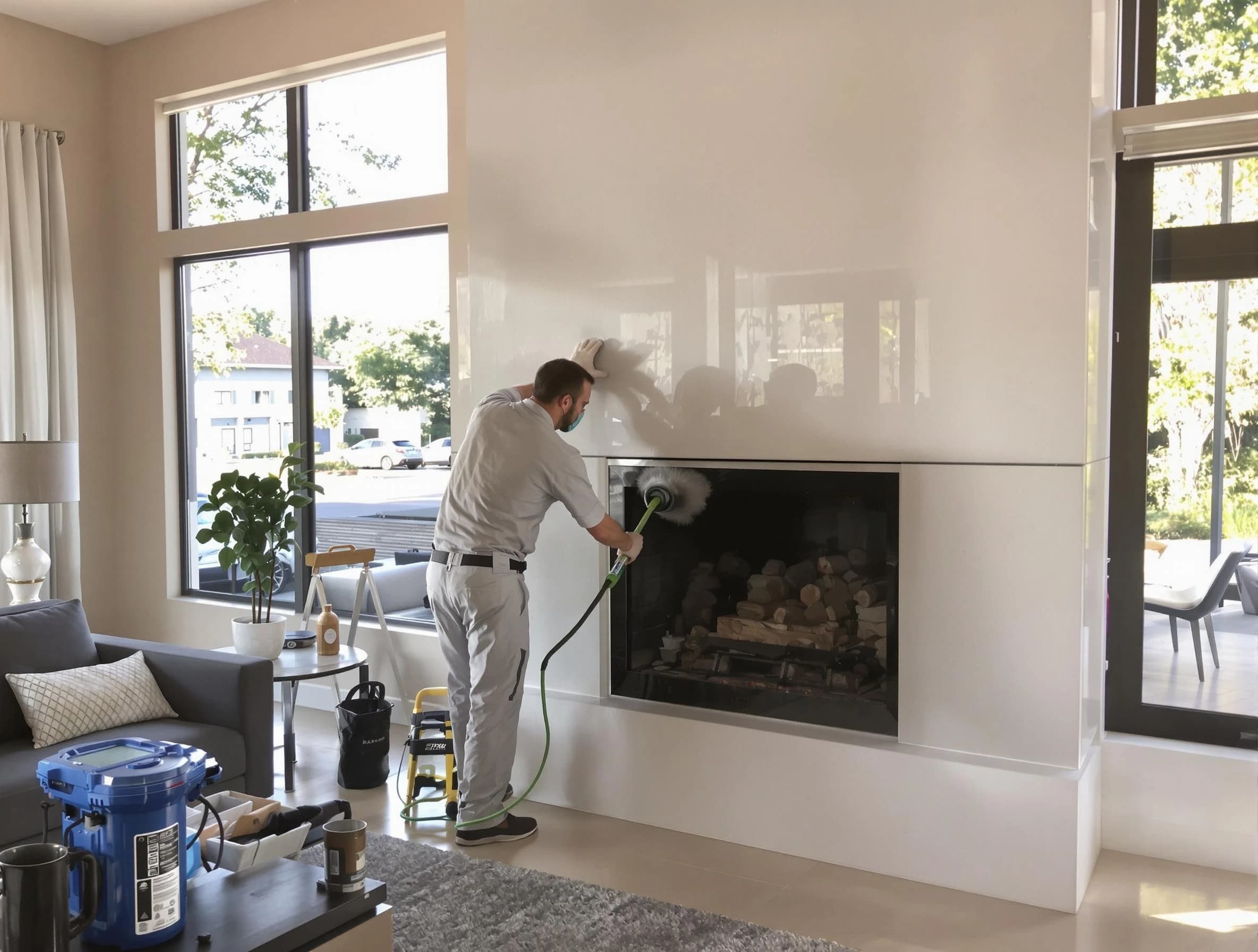 West Orange Chimney Sweep performing thorough soot removal in West Orange, NJ