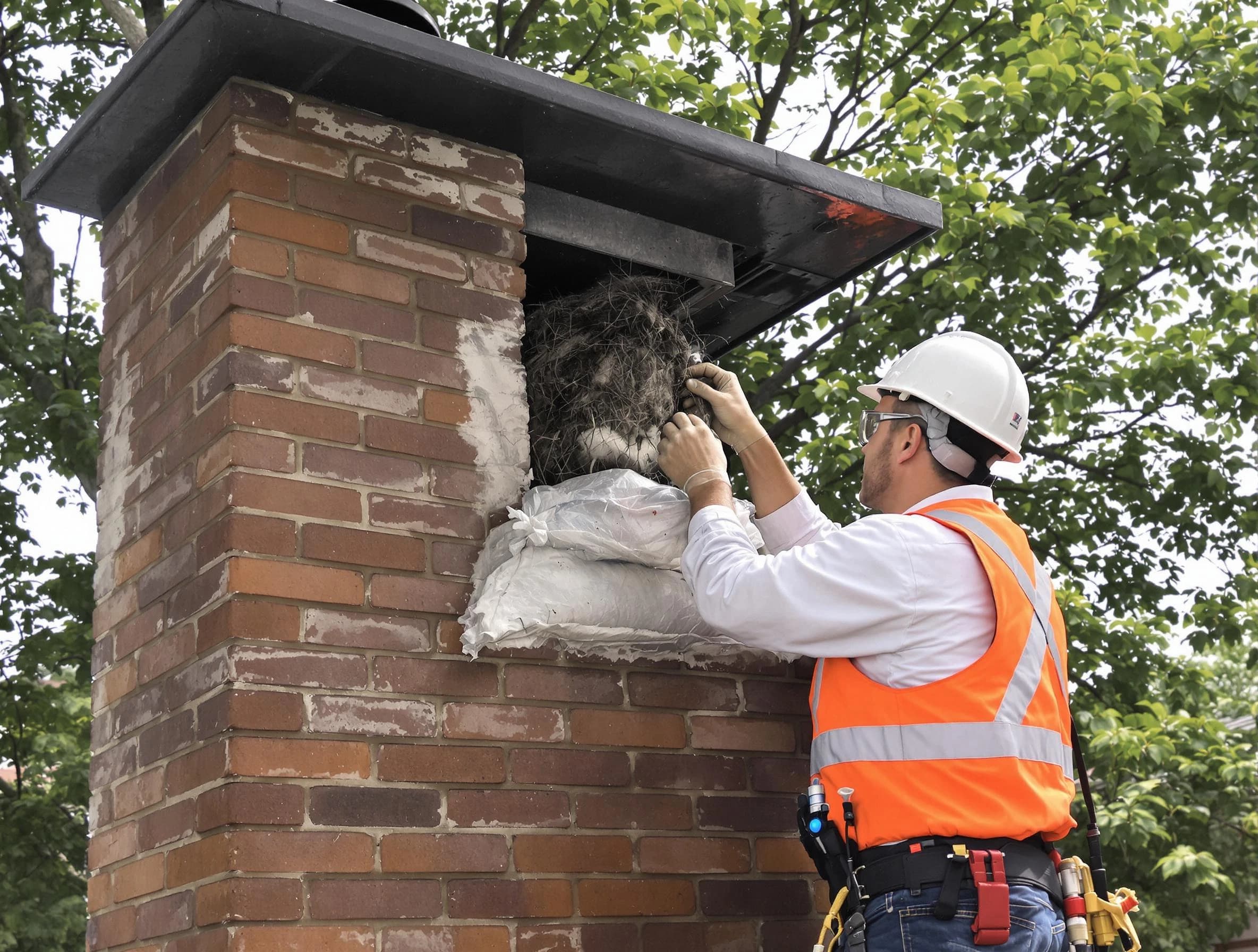 Humane removal of debris and animals by West Orange Chimney Sweep in West Orange, NJ