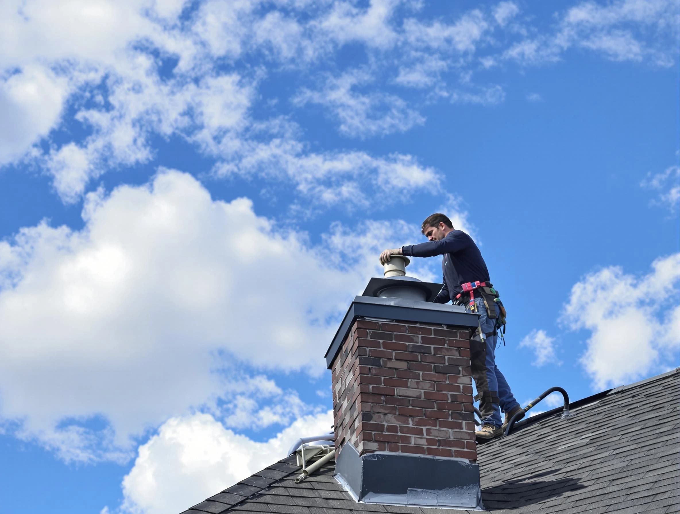 West Orange Chimney Sweep installing a sturdy chimney cap in West Orange, NJ