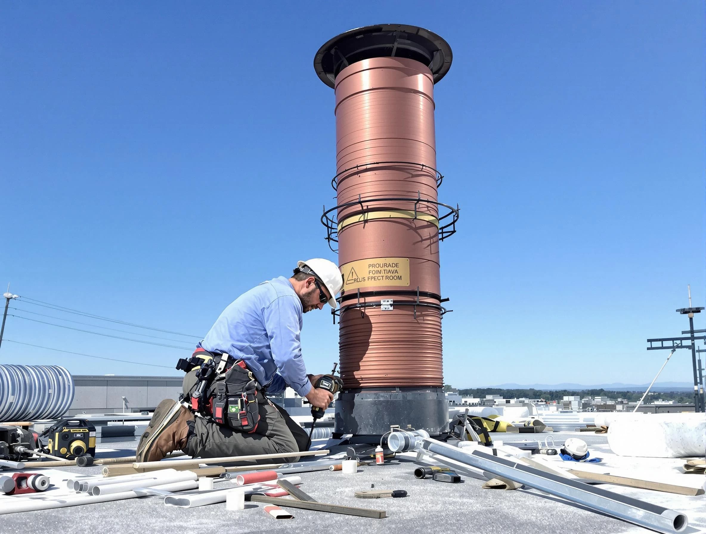 Installed chimney liner by West Orange Chimney Sweep in West Orange, NJ