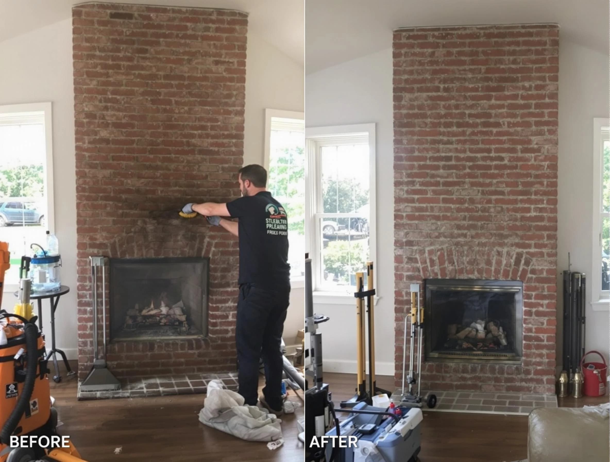 Finished chimney sweeping service by West Orange Chimney Sweep in West Orange, NJ