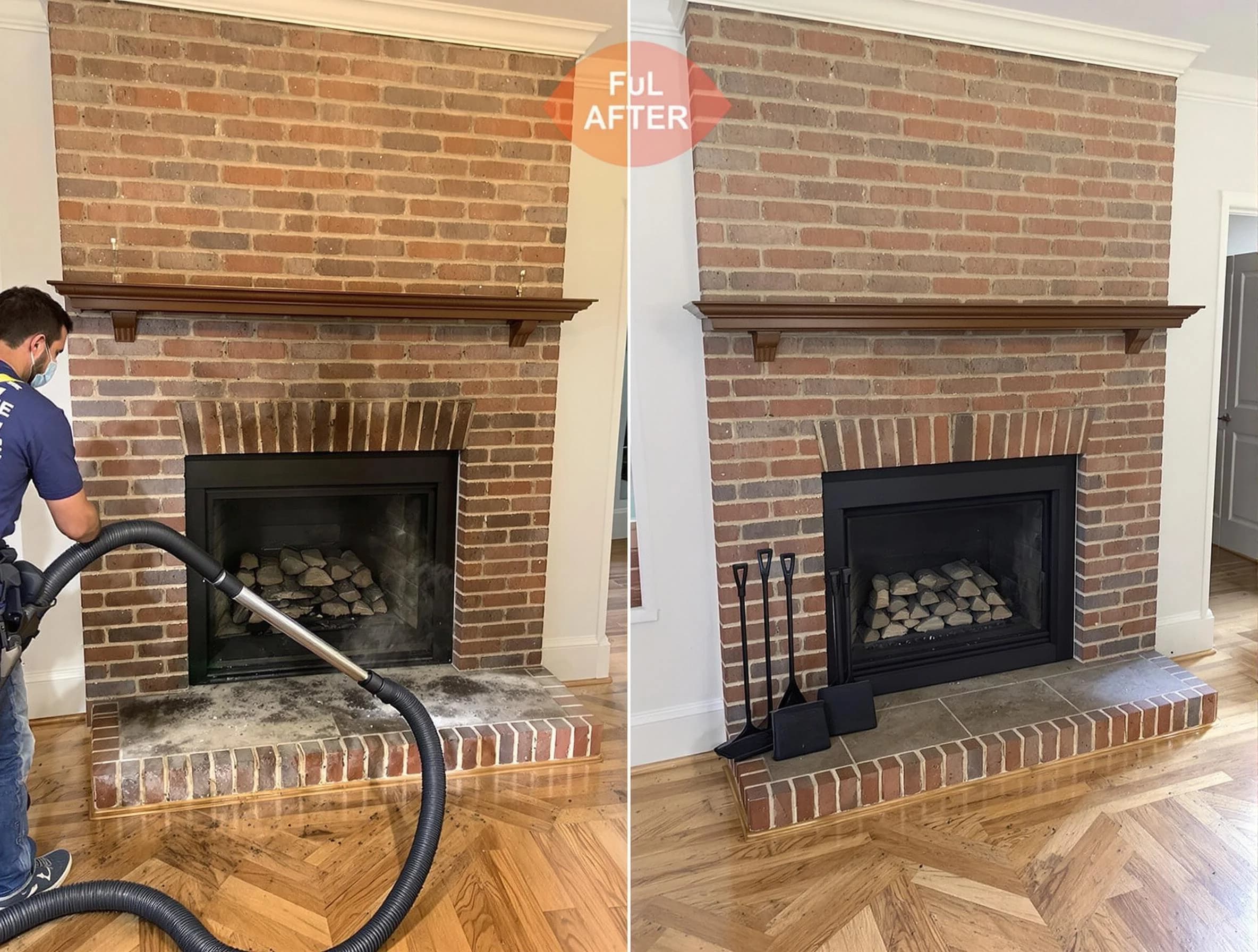 West Orange Chimney Sweep carefully sanitizing a fireplace in West Orange, NJ