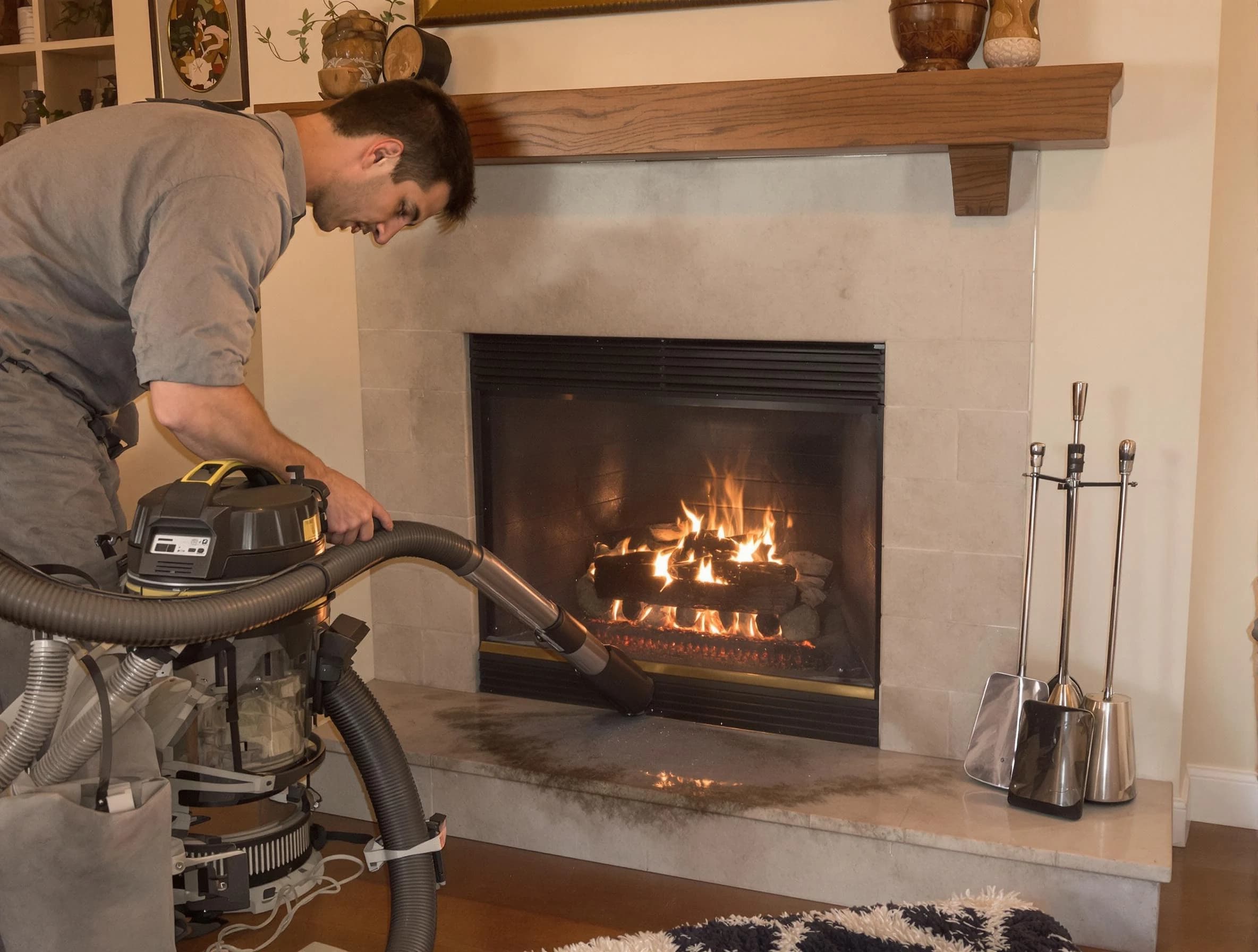 Routine fireplace upkeep by West Orange Chimney Sweep in West Orange, NJ