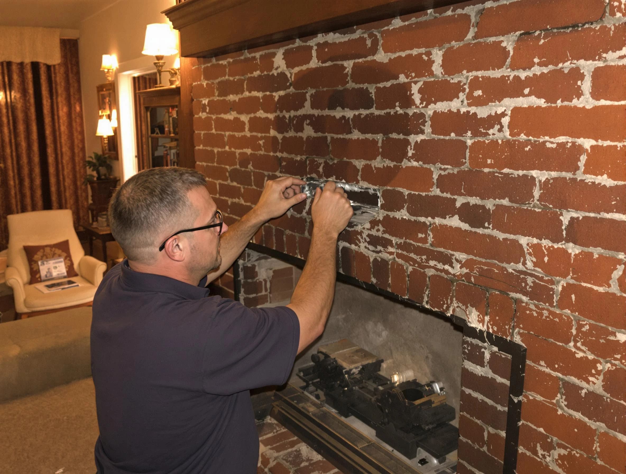 West Orange Chimney Sweep expert fixing a fireplace in West Orange, NJ