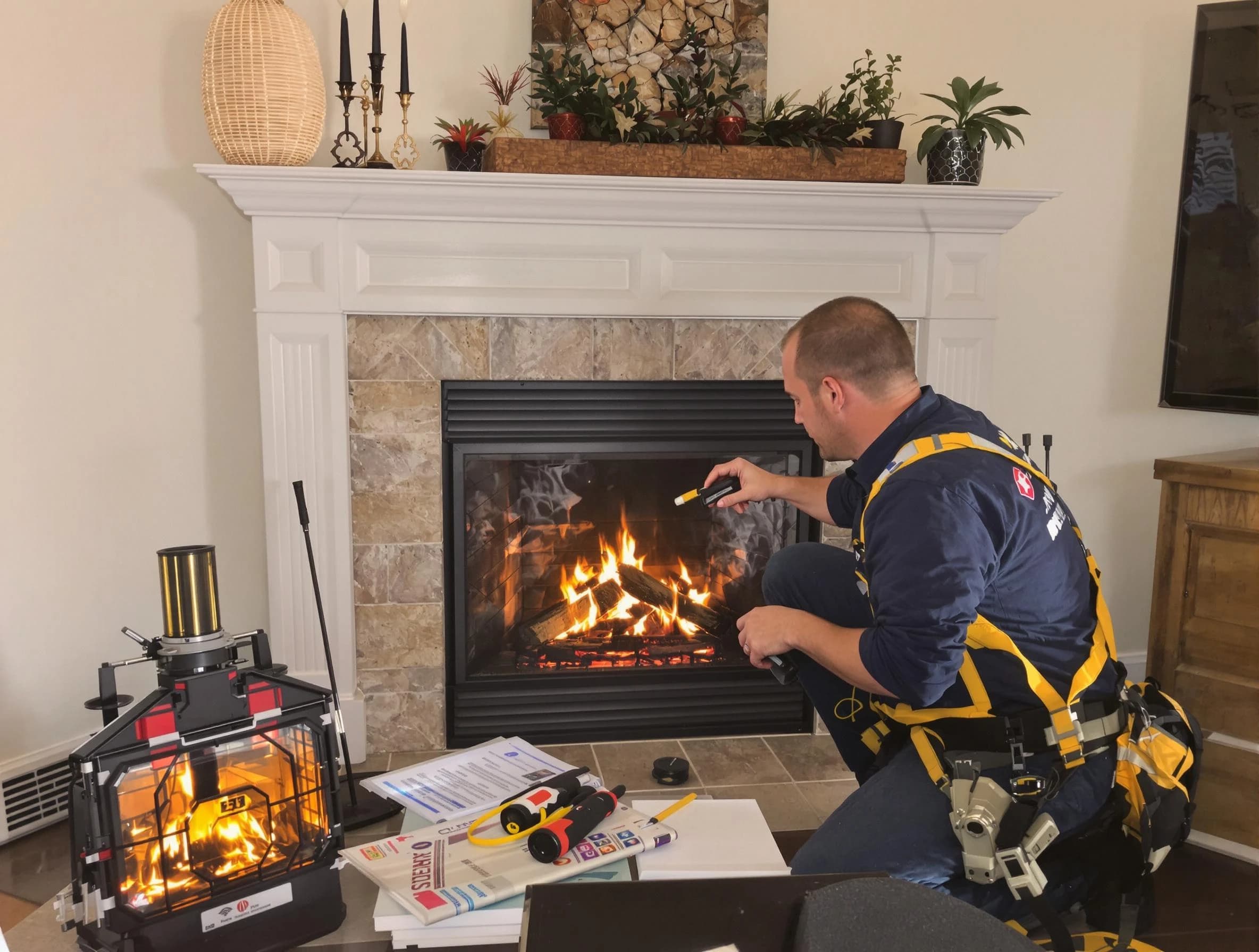 Safety-focused fireplace inspection by West Orange Chimney Sweep in West Orange, NJ