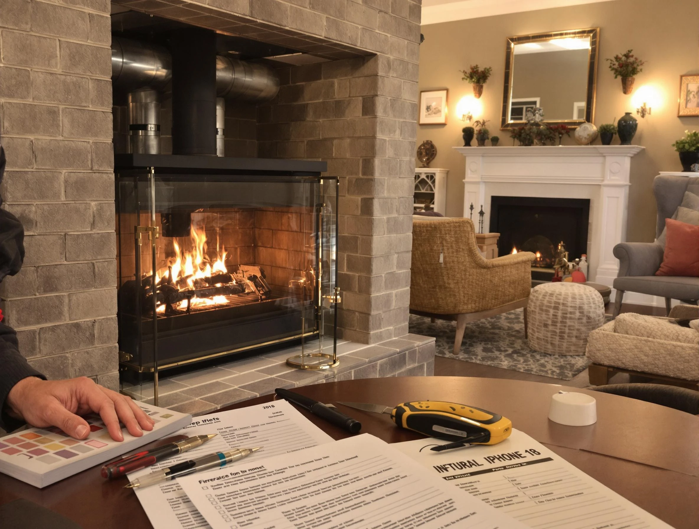 West Orange Chimney Sweep verifying fireplace safety measures in West Orange, NJ